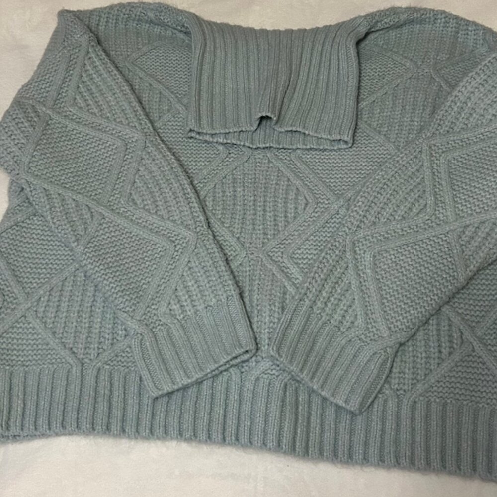 Caslon Blue Wool Turtleneck Sweater